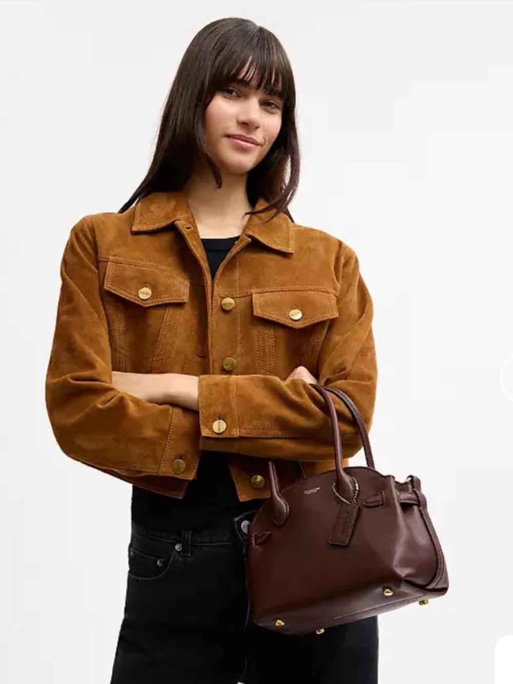 Coach soft empire 21 carryall satchel maple / brass hardware